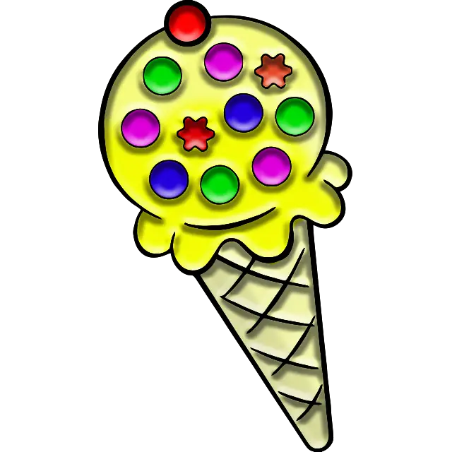 Cono de helado Pop-it imagen coloreada