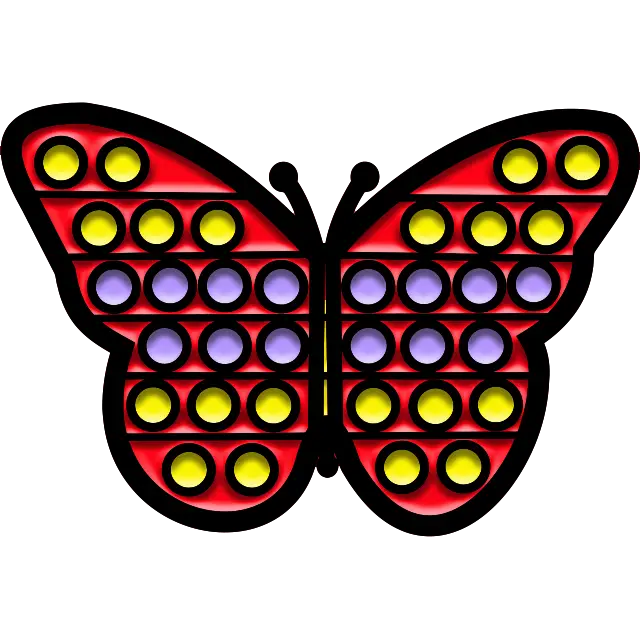 Mariposa Pop It imagen coloreada