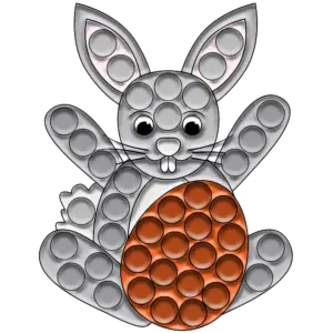 Pop-it Conejo de Pascua imagen coloreada
