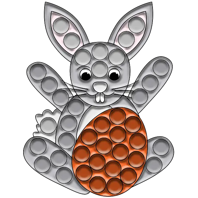 Pop-it Conejo de Pascua imagen coloreada