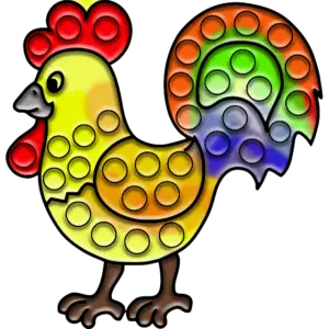 Gallo Pop-it imagen coloreada