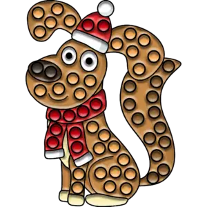 Perro de Navidad Pop-it imagen coloreada