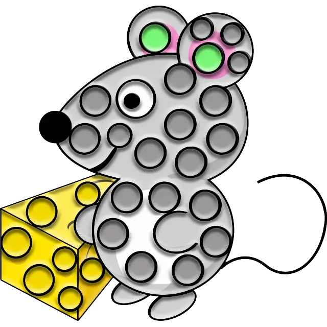 Ratón Pop-it imagen coloreada