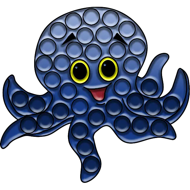 Pop-it Funny Octopus imagen coloreada