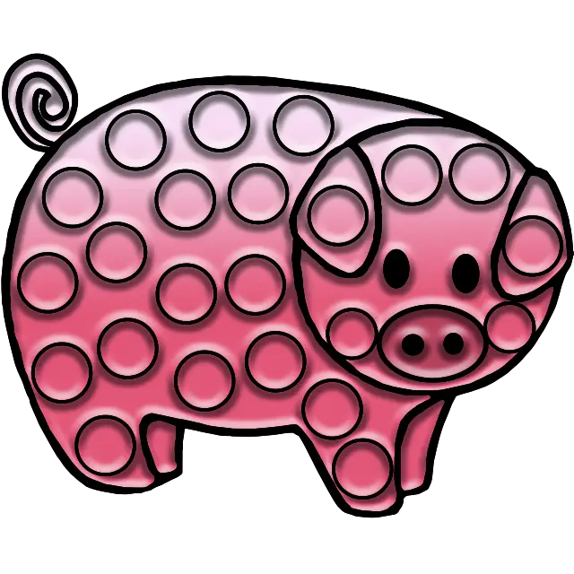 Cerdo Pop-it imagen coloreada