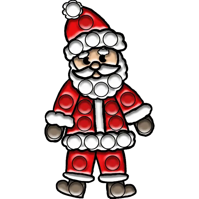 Pop-it Santa Claus imagen coloreada