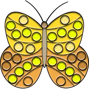 Pop-it Mariposa Amarilla imagen coloreada