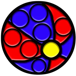 Bola de hoyuelo simple imagen coloreada