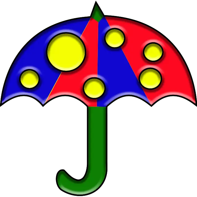 Paraguas de hoyuelos simple imagen coloreada
