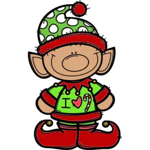 Sonrisa de elfo de Navidad imagen coloreada