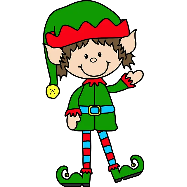 Elfo de Navidad Verde imagen coloreada