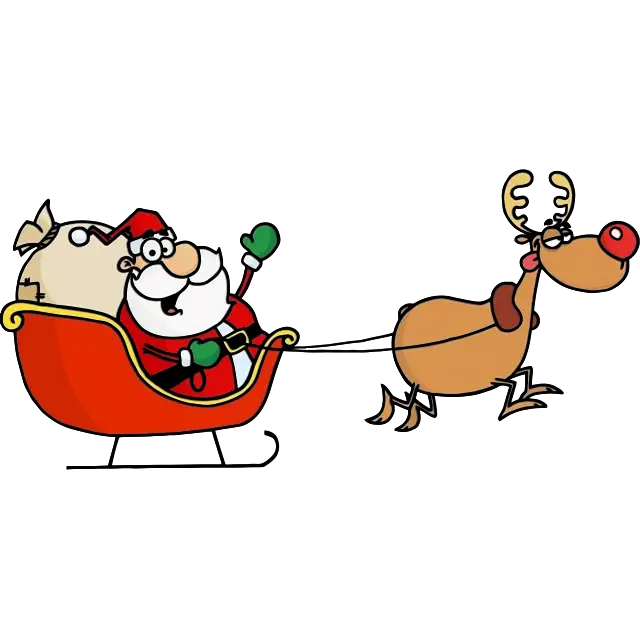 Santa Claus y Alce imagen coloreada