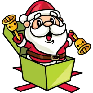 Santa Claus tocando las campanas imagen coloreada