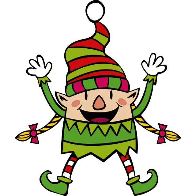 Elfo de Navidad divertido imagen coloreada
