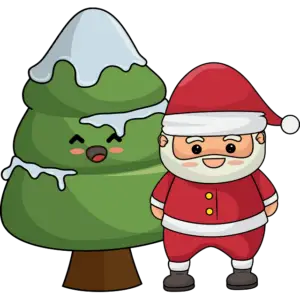 Árbol de Navidad de Santa Claus imagen coloreada