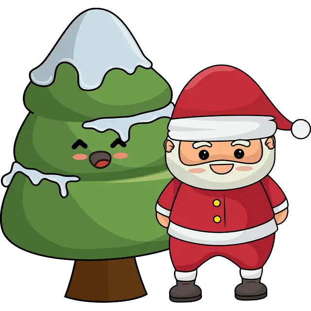 Árbol de Navidad de Santa Claus imagen coloreada