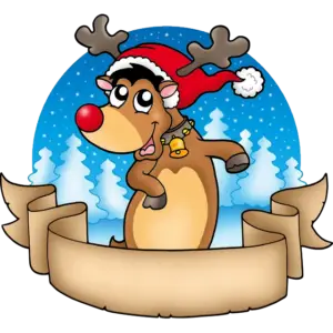 Estandarte navideño de Rudolph imagen coloreada