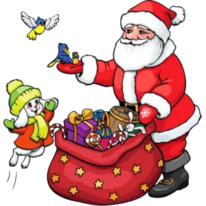 Santa Claus hizo regalos imagen coloreada