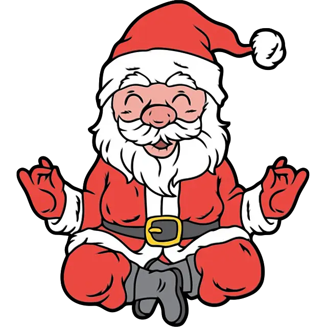 Santa Claus medita imagen coloreada