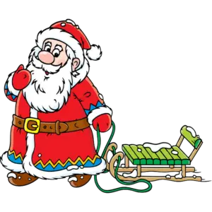 Papá Noel con trineo imagen coloreada