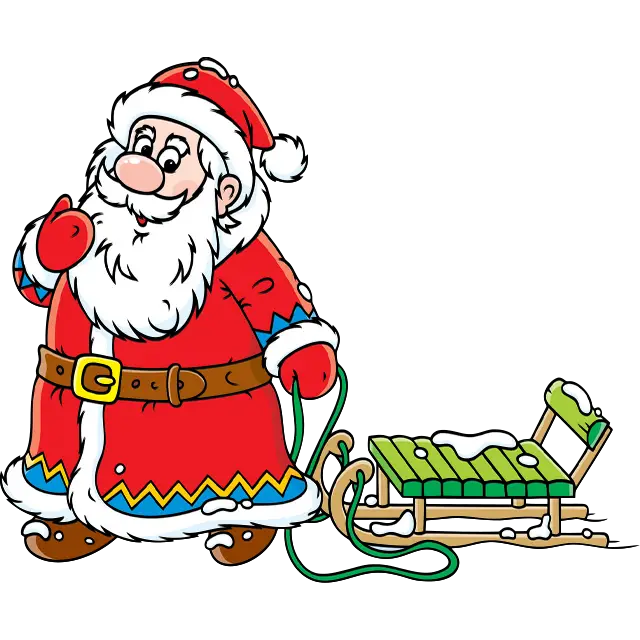 Papá Noel con trineo imagen coloreada