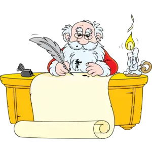 Santa Claus escribe una carta imagen coloreada