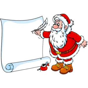 Escritura de Santa Claus imagen coloreada