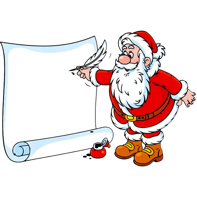Escritura de Santa Claus imagen coloreada