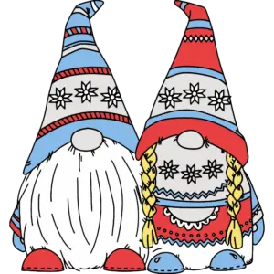 Dos enanos navideños imagen coloreada