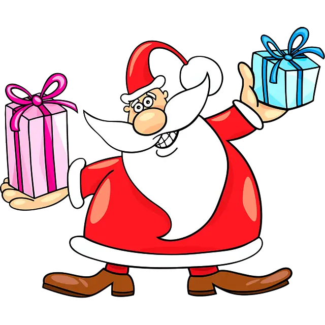Navidad Cinta Roja Santa Claus imagen coloreada