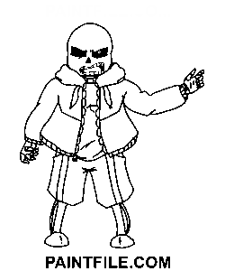 Sans está enfadado dibujo para colorear