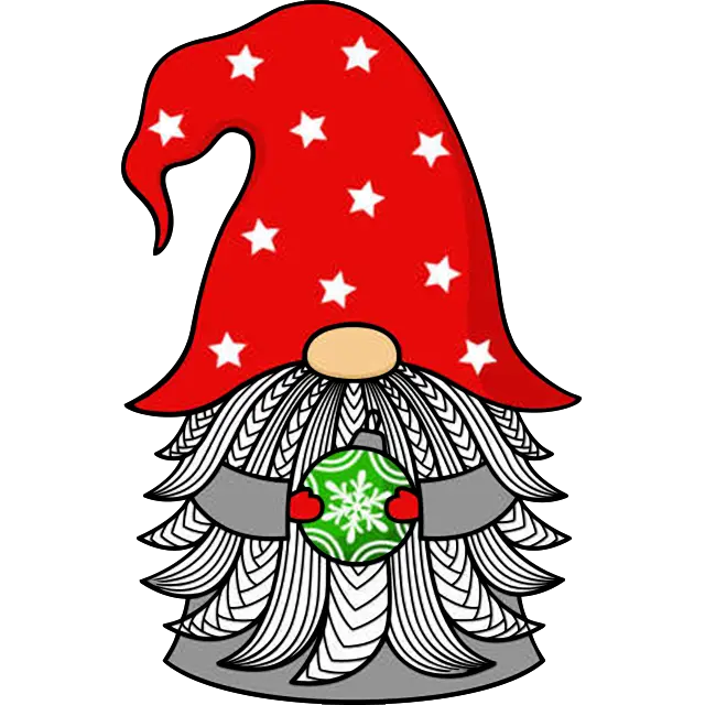 Palla del cappello dello gnomo di Natale immagine a colori
