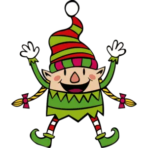Elfo di Natale divertente immagine a colori