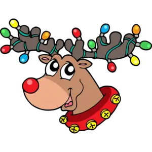 Rudolph nelle luci di Natale immagine a colori