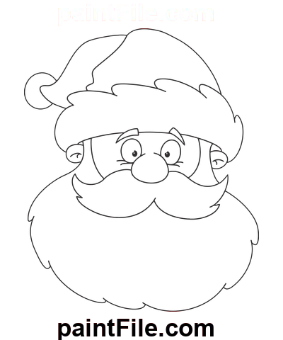 Testa del fumetto di Babbo Natale pagina da colorare