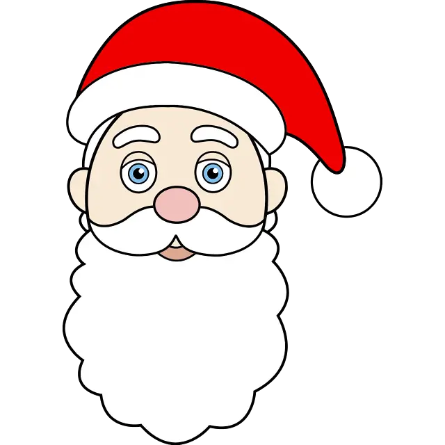 Santa Claus Face Smiley immagine a colori