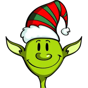 Testa di elfo verde di Natale immagine a colori