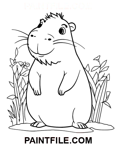 Bel capibara disegno da colorare