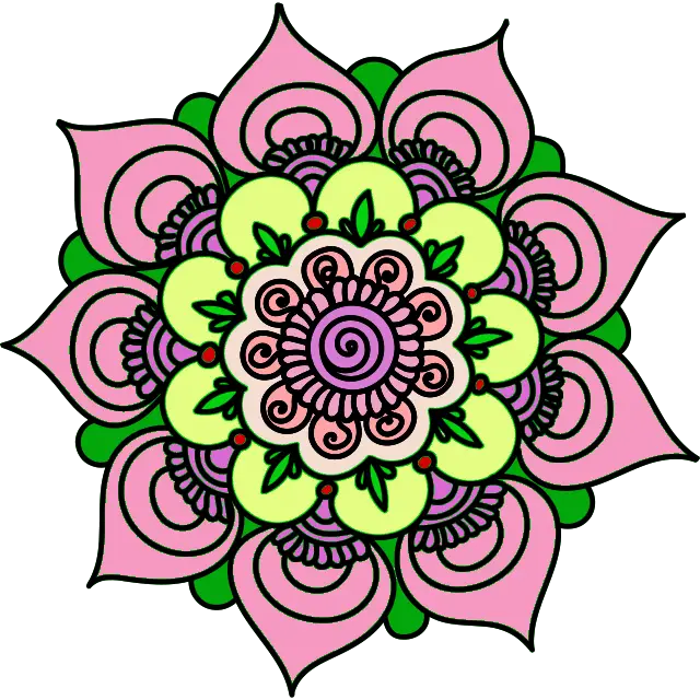 Mandala blomsterkrans fargebilde