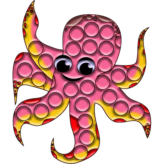Pop-it blekksprut fargebilde