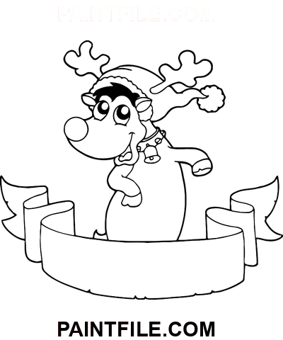 Rudolf i julebanner fargelegge