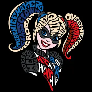 Harley Quinn farvet billede