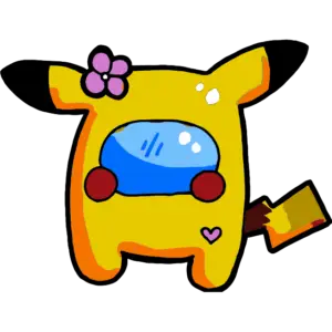 Glad Pikachu farvet billede