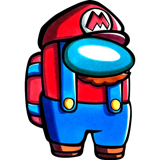 Super Mario farvet billede