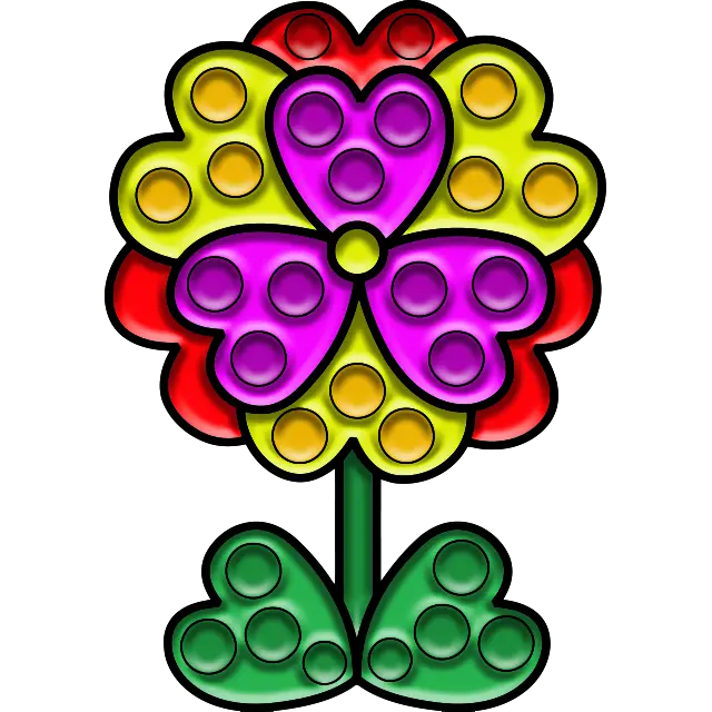 Pop-it magisk blomst farvet billede