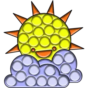 Pop-it munter sol farvet billede