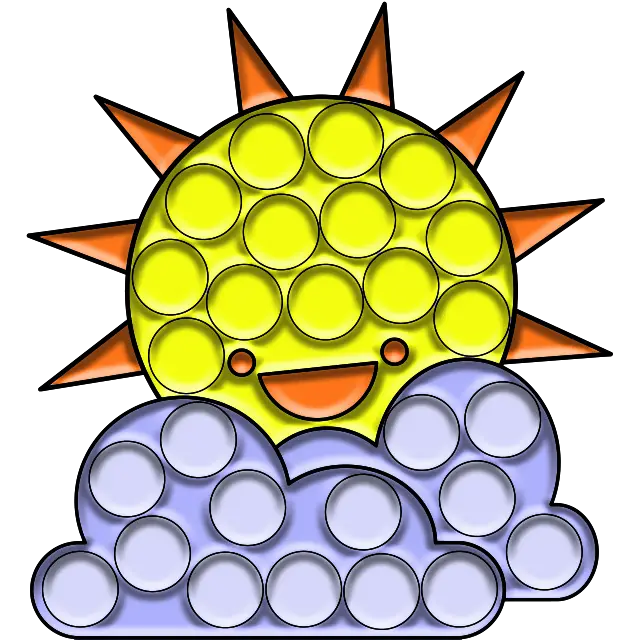 Pop-it munter sol farvet billede