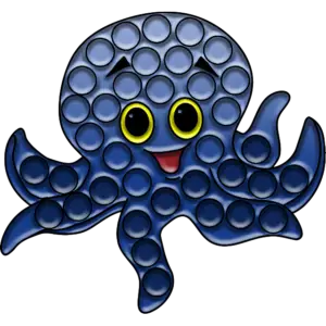 Pop-it sjov blæksprutte farvet billede
