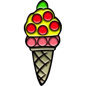 Enkel Dimple Ice Cream farvet billede