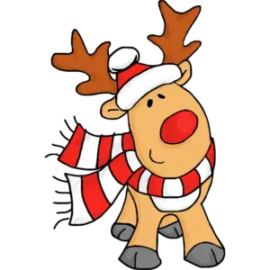 Julerensdyr Rudolph farvet billede
